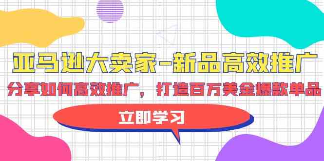 亚马逊大卖家新品高效推广，分享如何高效推广，打造百万美金爆款单品-网赚联盟