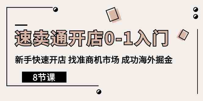 速卖通开店0-1入门，新手快速开店 找准商机市场 成功海外掘金（8节课）-网赚联盟