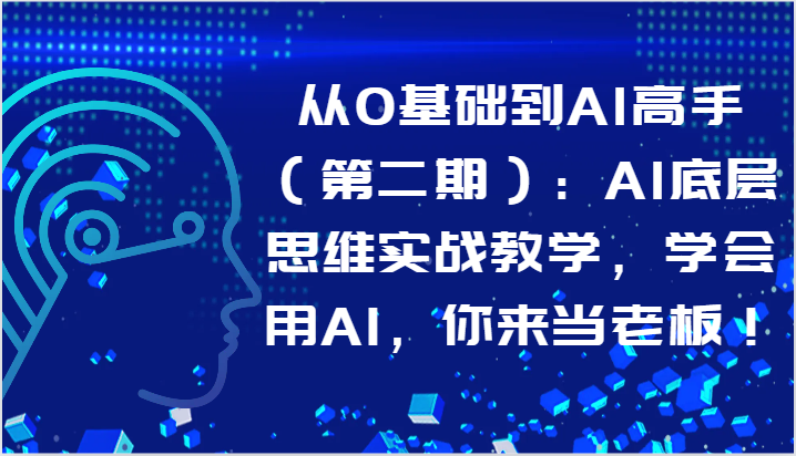 从0基础到AI高手（第二期）：AI底层思维实战教学，学会用AI，你来当老板！-网赚联盟