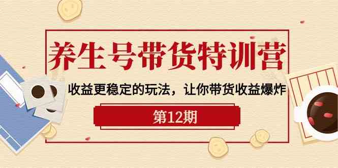 养生号带货特训营【12期】收益更稳定的玩法，让你带货收益爆炸（9节直播课）-网赚联盟