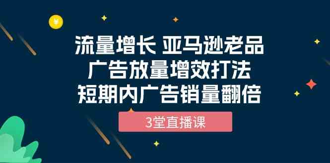 （10112期）流量增长 亚马逊老品广告放量增效打法，短期内广告销量翻倍（3堂直播课）-网赚联盟