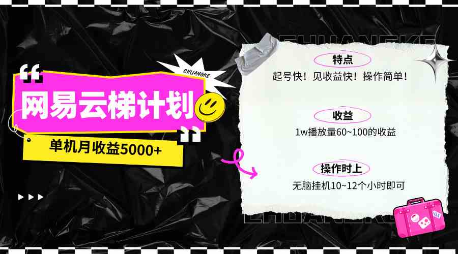 （10063期）最新网易云梯计划网页版，单机月收益5000+！可放大操作-网赚联盟