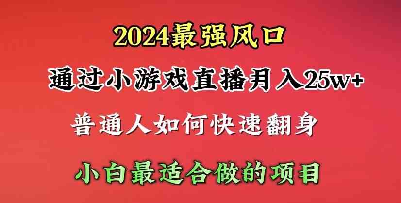 （10020期）2024年最强风口，通过小游戏直播月入25w+单日收益5000+小白最适合做的项目-网赚联盟