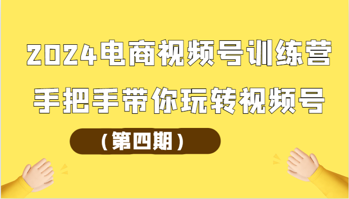 2024电商视频号训练营（第四期）手把手带你玩转视频号-网赚联盟