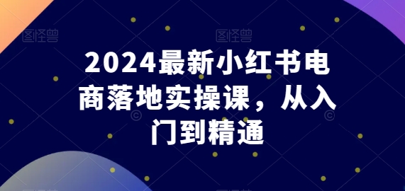 2024最新小红书电商落地实操课，从入门到精通-网赚联盟