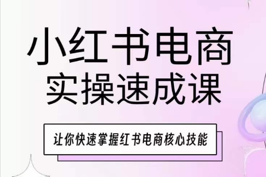 小红书电商实操速成课，让你快速掌握红书电商核心技能-网赚联盟