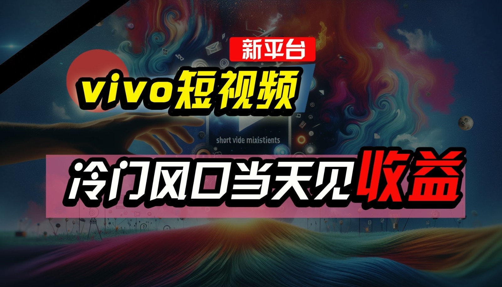 全新平台vivo短视频，新风口AI混剪无脑搬运，冷门风口当天见收益，7天撸了2300+了-网赚联盟