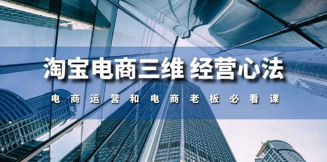 淘宝电商三维经营心法：电商运营和电商老板必看课（59节课）-网赚联盟