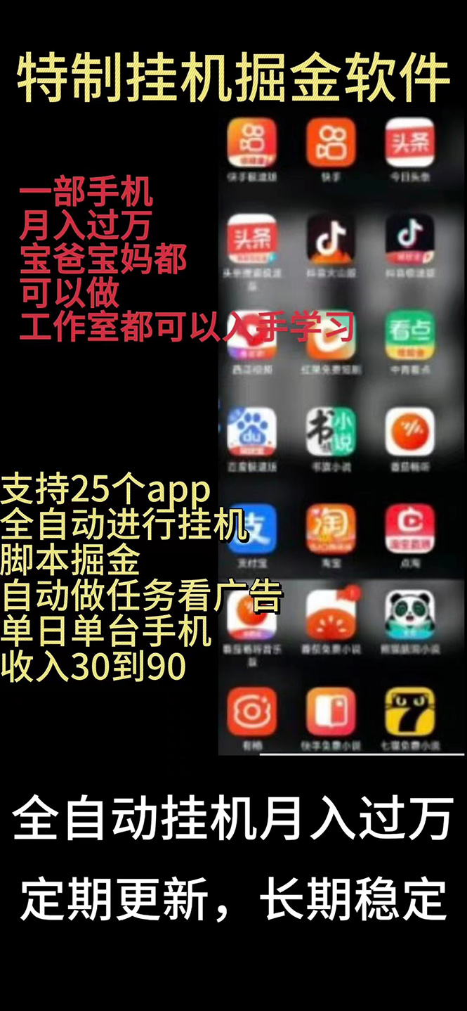 （10769期）挂机24小时轻松日入500+，欢迎大家来对接，特别适合宝爸宝妈工作室学生党-网赚联盟
