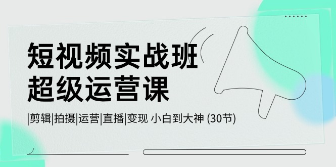 （10836期）短视频实战班-超级运营课，|剪辑|拍摄|运营|直播|变现 小白到大神 (30节)-网赚联盟