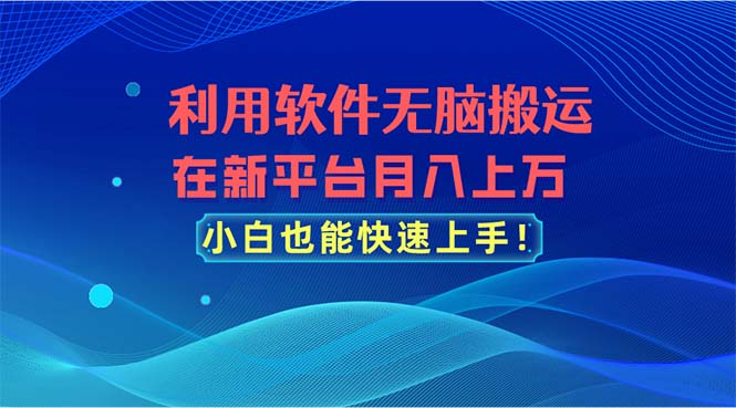 （11078期）利用软件无脑搬运，在新平台月入上万，小白也能快速上手-网赚联盟