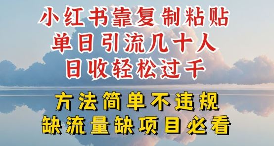 小红书靠复制粘贴单日引流几十人目收轻松过千，方法简单不违规【揭秘】-网赚联盟