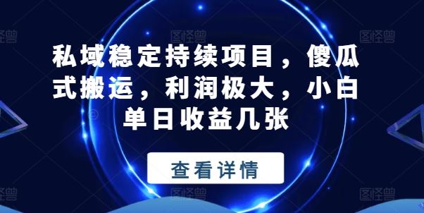 私域稳定持续项目，傻瓜式搬运，利润极大，小白单日收益几张【揭秘】-网赚联盟