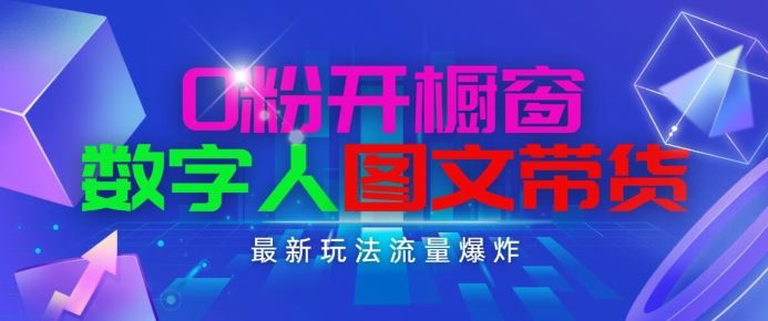 抖音最新项目，0粉开橱窗，数字人图文带货，流量爆炸，简单操作，日入1K+【揭秘】-网赚联盟