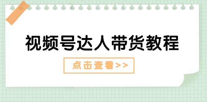 （11162期）视频号达人带货教程：达人剧情打法（长期）+达人带货广告（短期）-网赚联盟