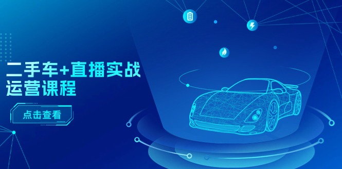 （11166期）二手车+直播实战运营课程：直播推荐/短视频推荐/千川投放/直播全流程-网赚联盟