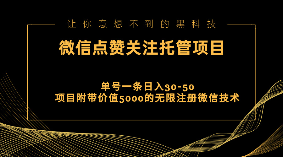 （11177期）视频号托管点赞关注，单微信30-50元，附带价值5000无限注册微信技术-网赚联盟