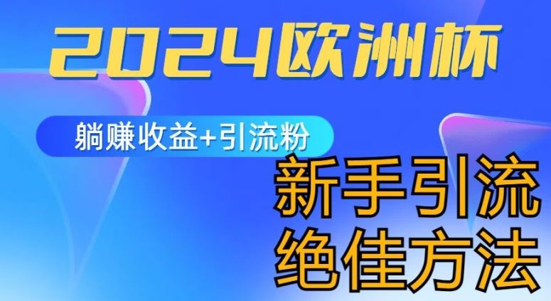 2024欧洲杯风口的玩法及实现收益躺赚+引流粉丝的方法，新手小白绝佳项目【揭秘】-网赚联盟