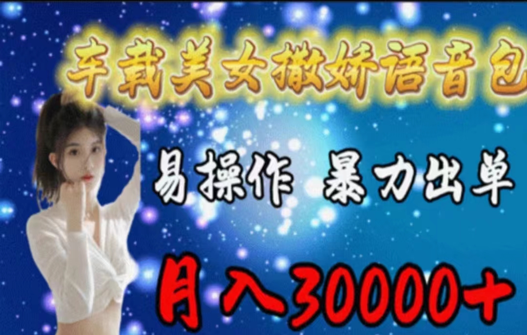 （11249期）车载美女撒娇语音包，执行就出单，月入3000＋，小白看完课程就能马上实操-网赚联盟