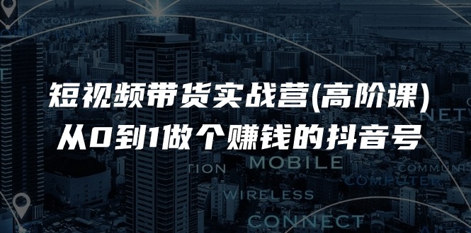 （11253期）短视频带货实战营(高阶课)，从0到1做个赚钱的抖音号（17节课）-网赚联盟