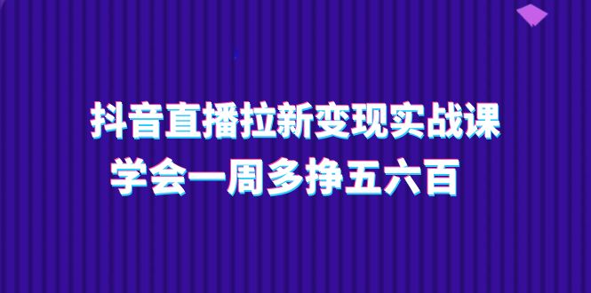 抖音直播拉新变现实操课，学会一周多挣五六百（15节课）-网赚联盟