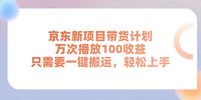 （11300期）京东新项目带货计划，万次播放100收益，只需要一键搬运，轻松上手-网赚联盟