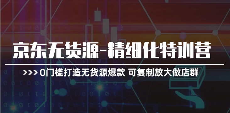 （11303期）京东无货源-精细化特训营，0门槛打造无货源爆款 可复制放大做店群-网赚联盟