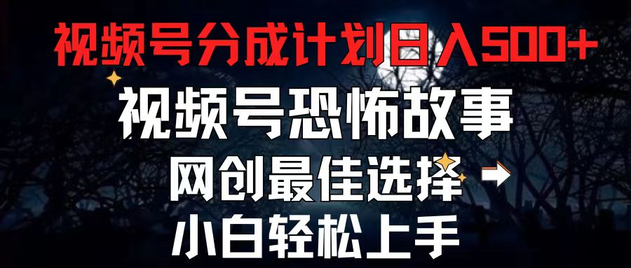（11308期）2024最新视频号分成计划，每天5分钟轻松月入500+，恐怖故事赛道,-网赚联盟