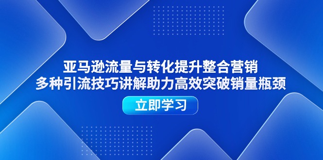 （11335期）亚马逊流量与转化提升整合营销，多种引流技巧讲解助力高效突破销量瓶颈-网赚联盟
