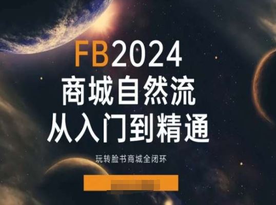 2024Faceboo商城自然流(从入门到精通)，玩转脸书商城全闭环-网赚联盟