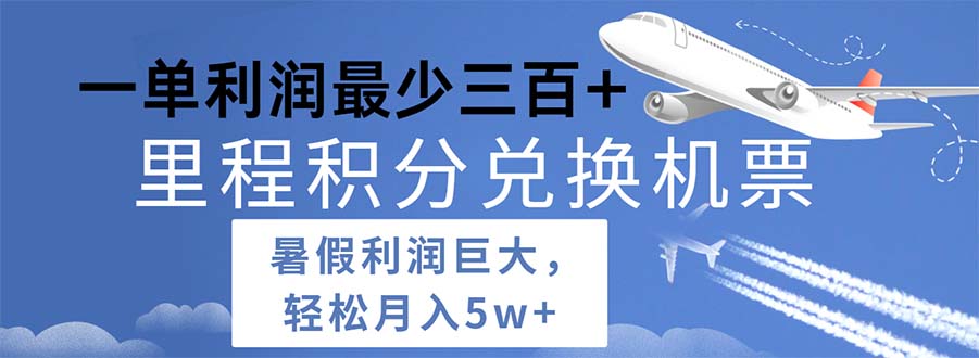 （11385期）2024暑假利润空间巨大的里程积分兑换机票项目，每一单利润最少500-网赚联盟