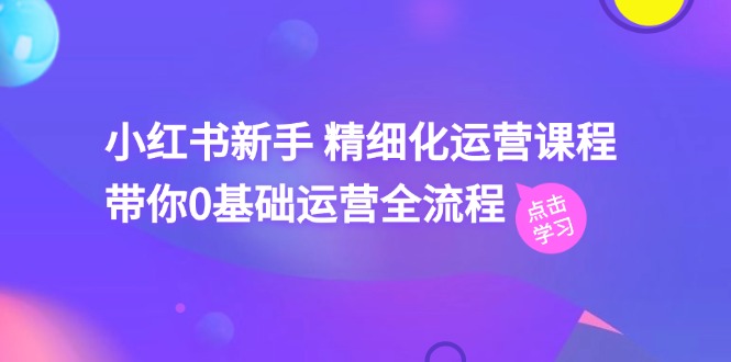 小红书新手精细化运营课程，带你0基础运营全流程（42节视频课）-网赚联盟