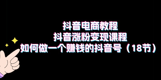 （11436期）抖音电商教程：抖音涨粉变现课程：如何做一个赚钱的抖音号（18节）-网赚联盟