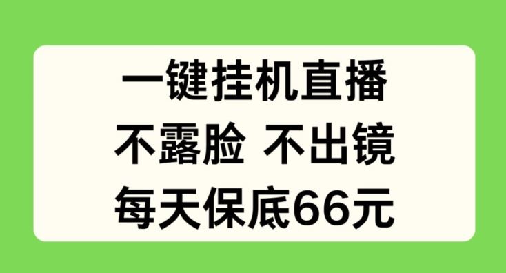 一键挂JI直播，不露脸不出境，每天保底66元【揭秘】-网赚联盟