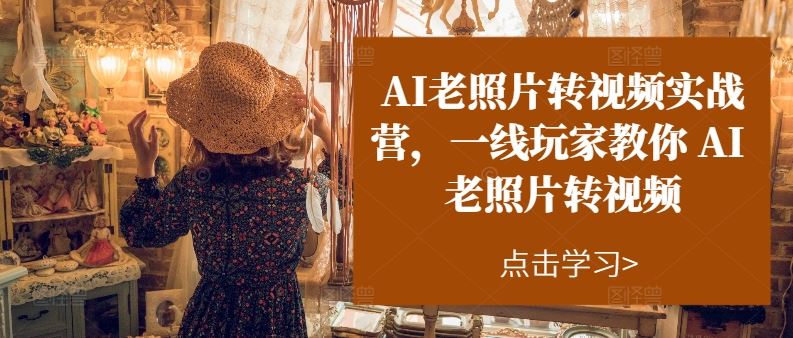 AI老照片转视频实战营，一线玩家教你AI老照片转视频-网赚联盟