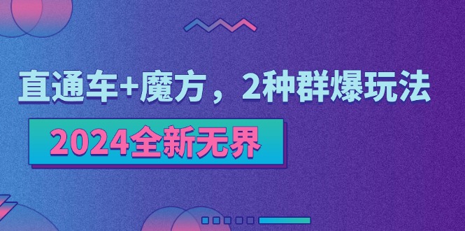 （11479期）2024全新无界：直通车+魔方，2种群爆玩法-网赚联盟