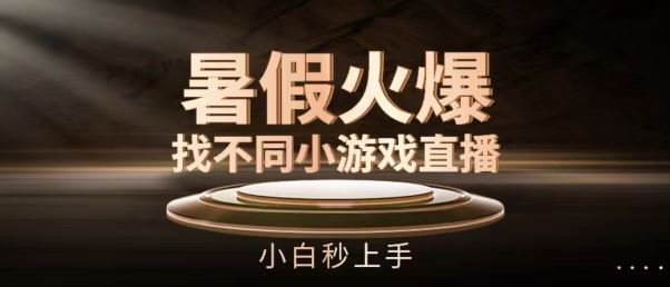 暑假火爆找不同小游戏直播间，小白秒上手【揭秘】-网赚联盟