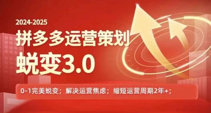 2024-2025拼多多运营策略蜕变3.0，0~1完美蜕变，解决信息焦虑-网赚联盟