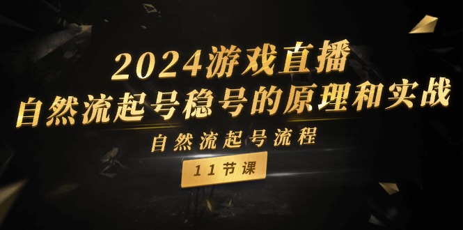 2024游戏直播自然流起号稳号的原理和实战，自然流起号流程（11节）-网赚联盟