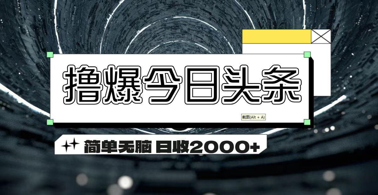 （11665期）撸爆今日头条 简单无脑操作 日收2000+-网赚联盟