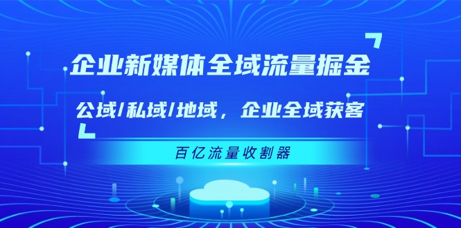 （11666期）企业 新媒体 全域流量掘金：公域/私域/地域 企业全域获客 百亿流量 收割器-网赚联盟