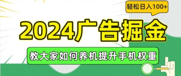 2024广告掘金，教大家如何养机提升手机权重，轻松日入100+【揭秘】-网赚联盟