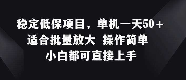 稳定低保项目，单机一天50+适合批量放大 操作简单 小白都可直接上手【揭秘】-网赚联盟