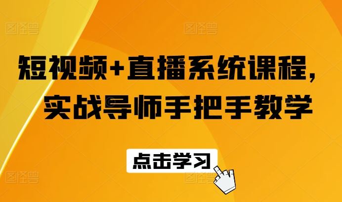 短视频+直播系统课程，实战导师手把手教学-网赚联盟