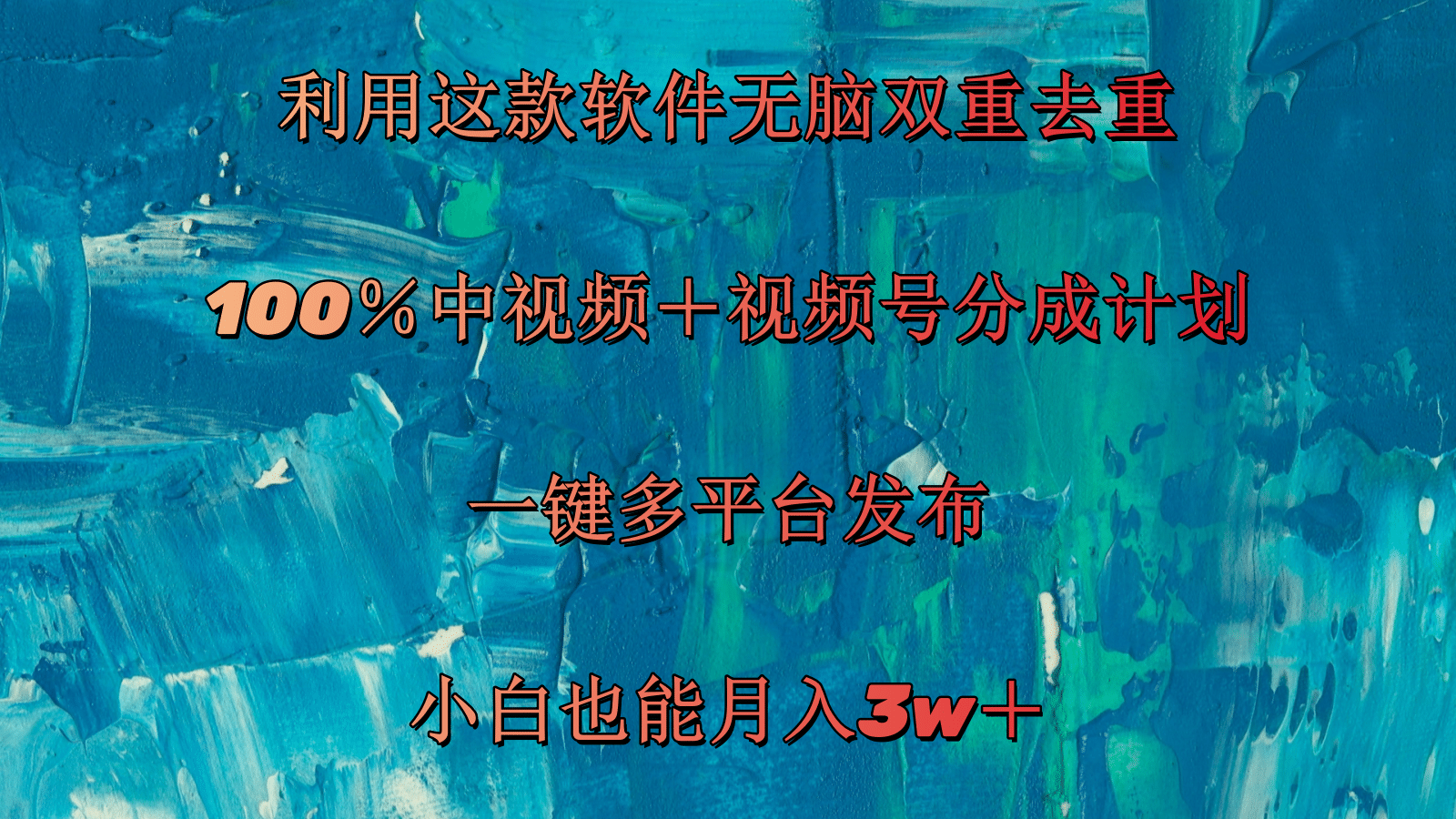 （11710期）利用这款软件无脑双重去重 100％中视频＋视频号分成计划 小白也能月入3w＋-网赚联盟