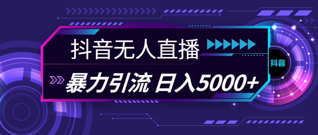 （11709期）抖音无人直播，暴利引流，日入5000+-网赚联盟
