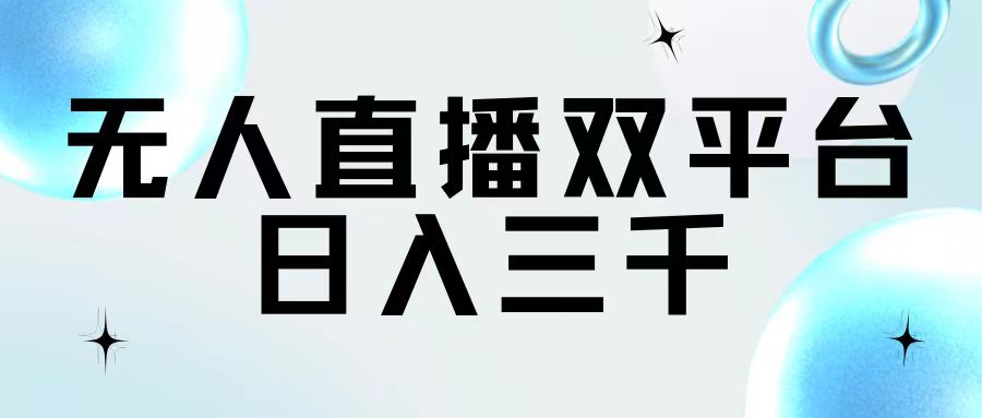 （11733期）无人直播双平台，日入三千-网赚联盟