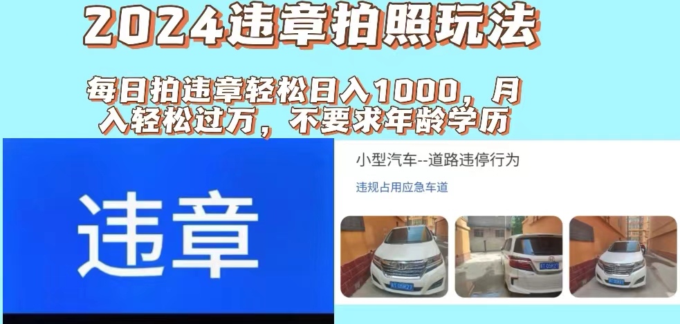 （11743期）2024违章拍照新玩法，推广躺赚+拍照赚钱双模式，日入1000+-网赚联盟