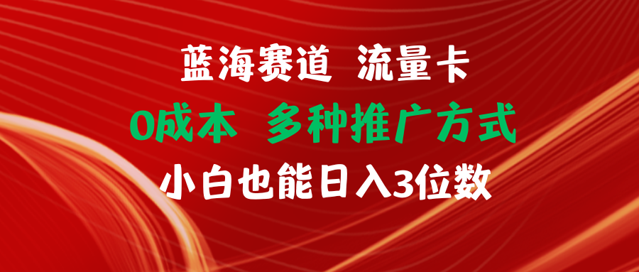 （11768期）蓝海赛道 流量卡 0成本 小白也能日入三位数-网赚联盟