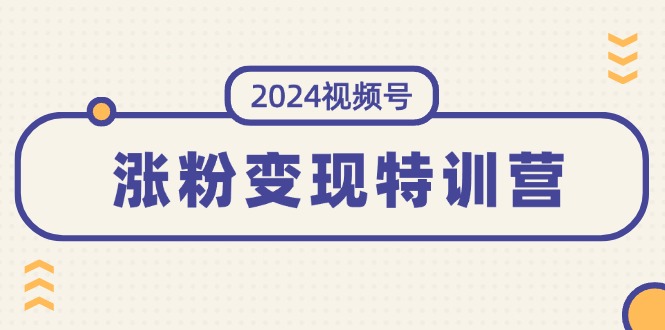 （11779期）2024视频号-涨粉变现特训营：一站式打造稳定视频号涨粉变现模式（10节）-网赚联盟